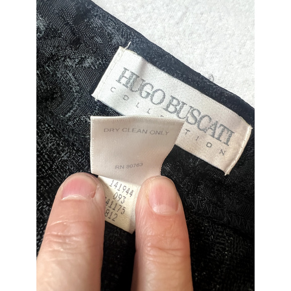 Hugo Buscati Collection Pant 10 Vintage Black Embossed straight Leg Goth Grunge - Picture 9 of 16